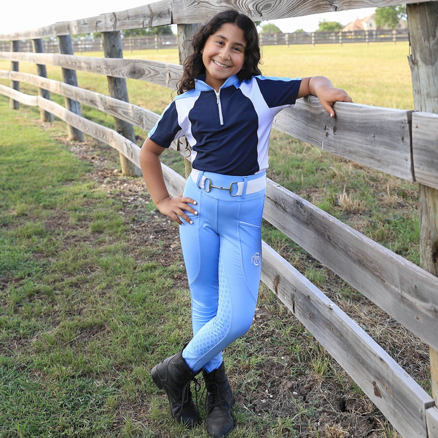 Harmony Riding Breeches - Cotton Candy Blue - Full Seat Silicone (Youth & Women Sizes)