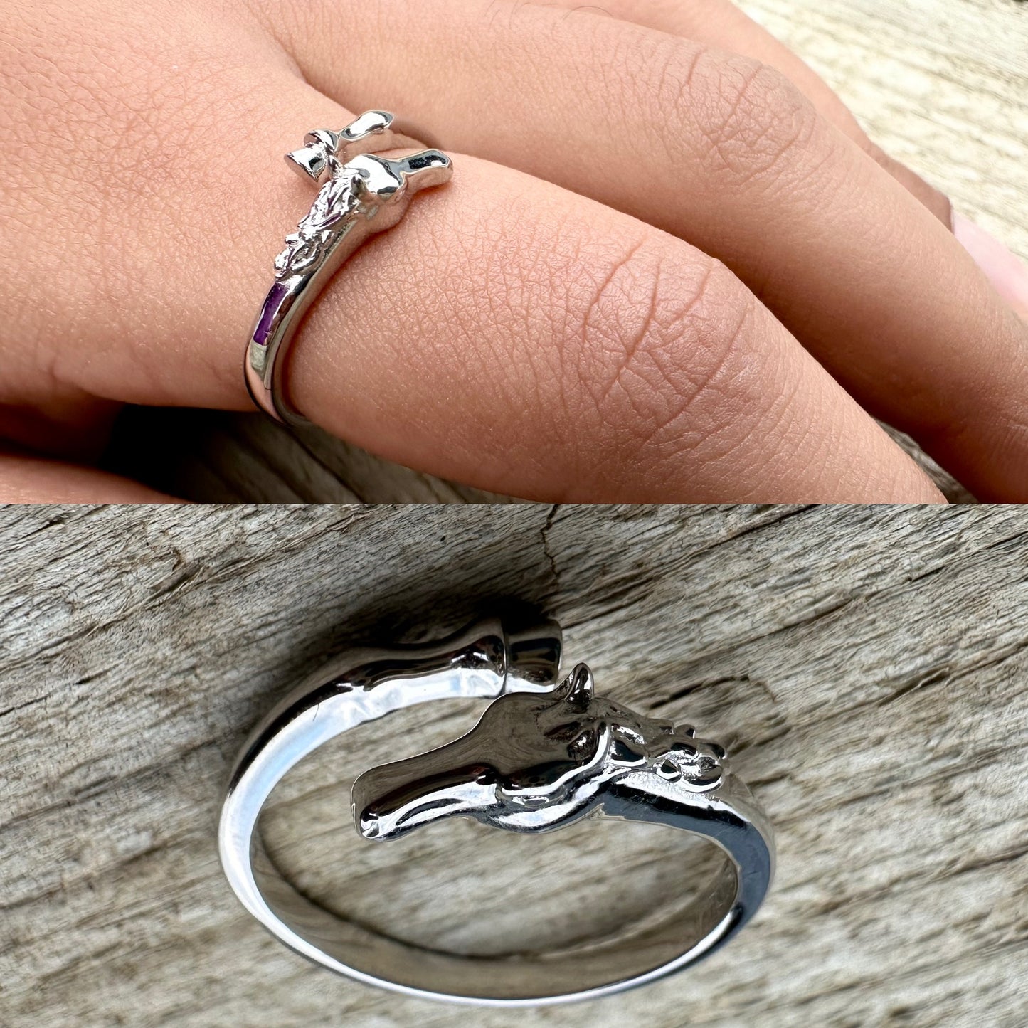 Sterling Silver Adjustable Equine Harmony Ring