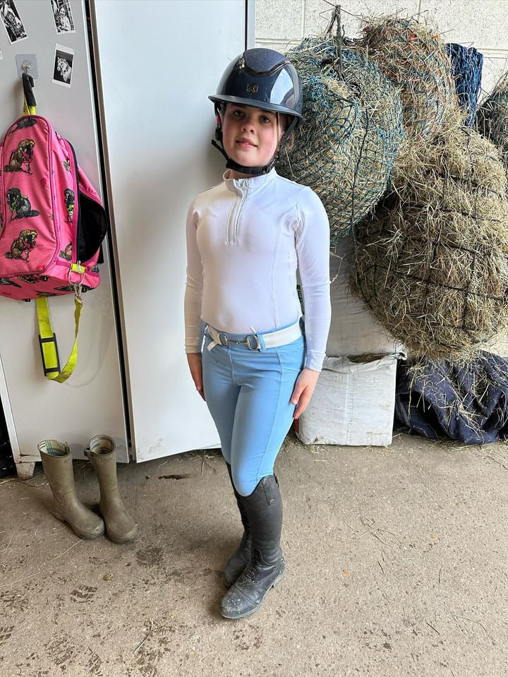 Serene Riding Breeches - Cotton Candy Blue - Knee Patch (Youth sizes)