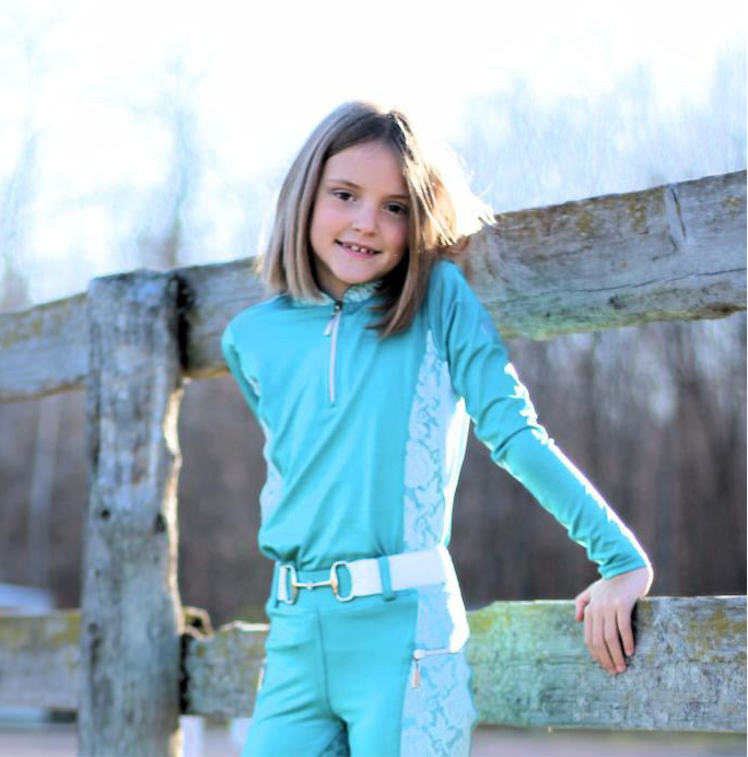 Essence Equestrian Performance Long Sleeved Shirt - Turquoise (Youth Sizes)