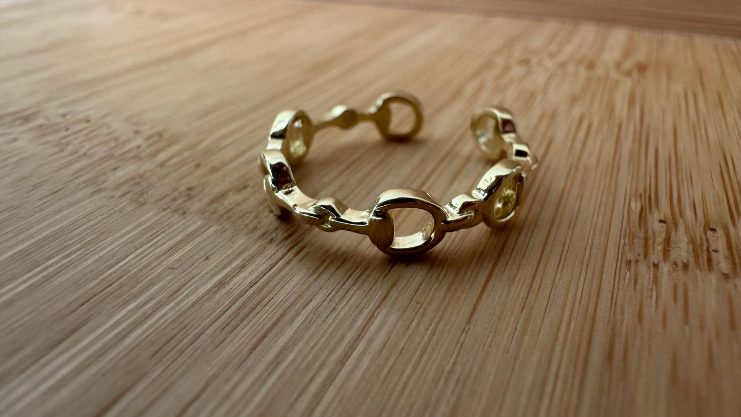 Sterling Silver Adjustable D Bit Ring