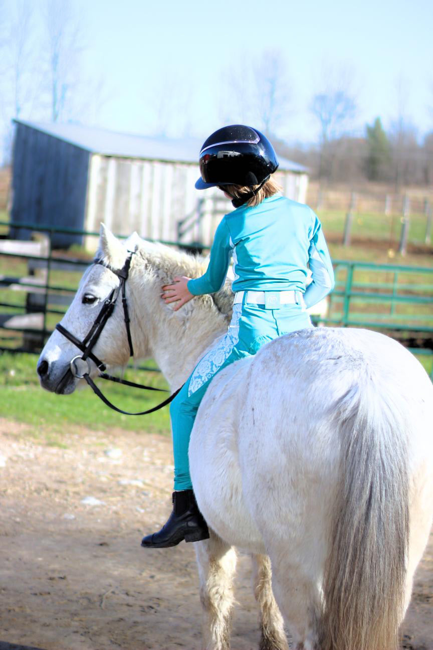 Essence Equestrian Full Seat Breeches - Turquoise (Youth sizes)