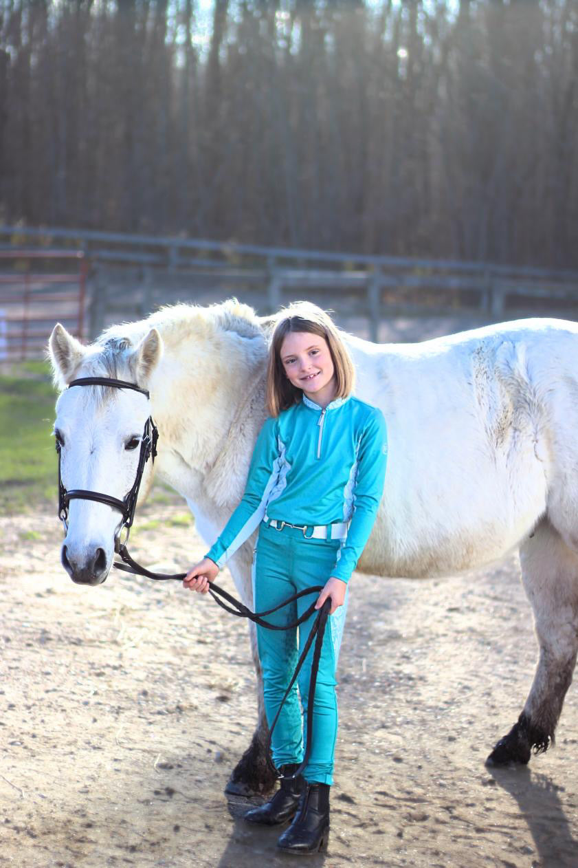Essence Equestrian Full Seat Breeches - Turquoise (Youth sizes)
