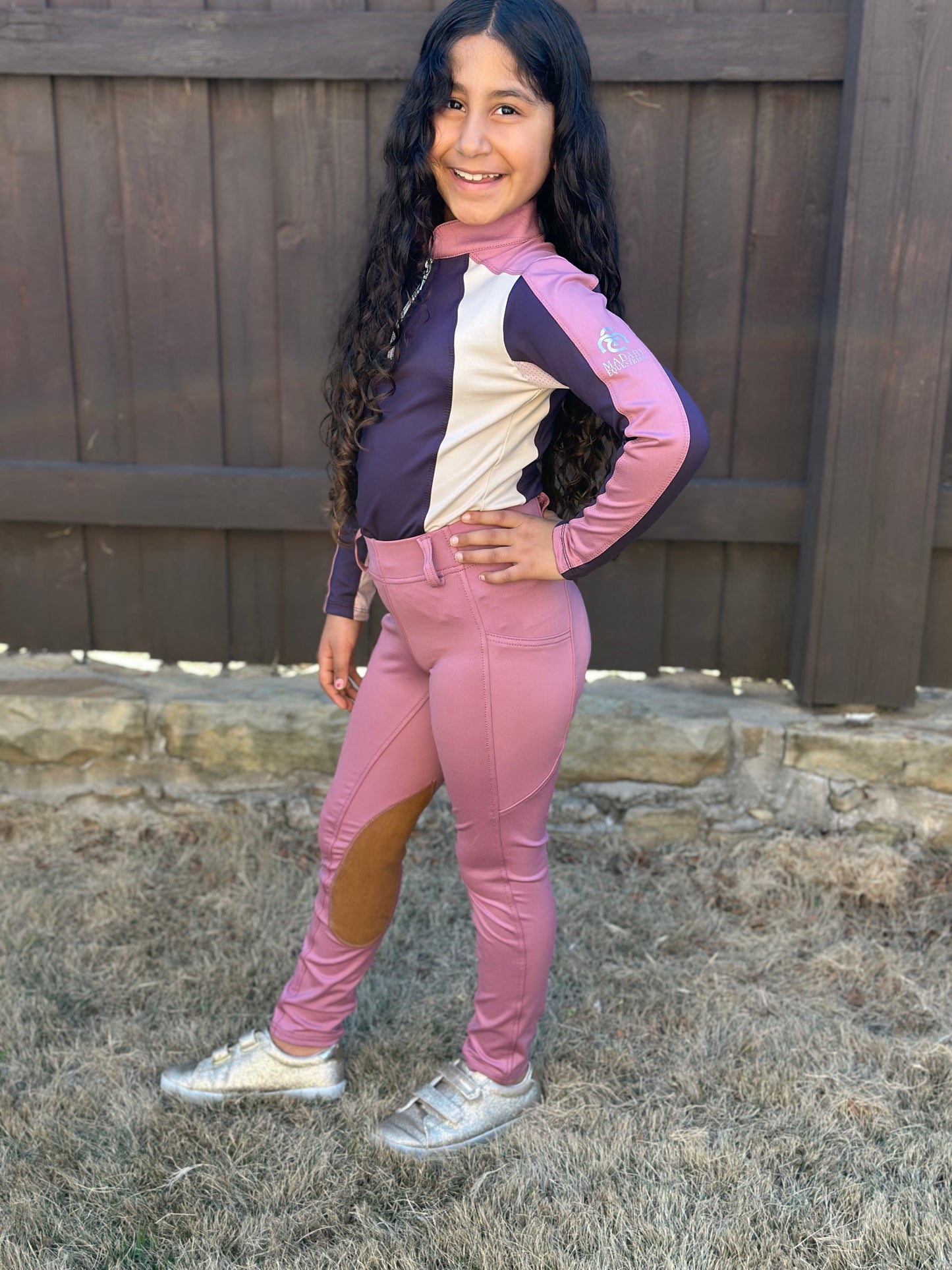 Serene Riding Breeches - Mauve - Knee Patch (Youth sizes)