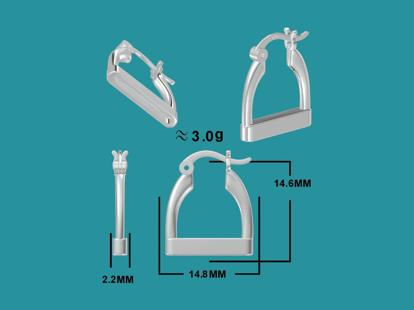 Sterling Silver - Stirrup Earrings
